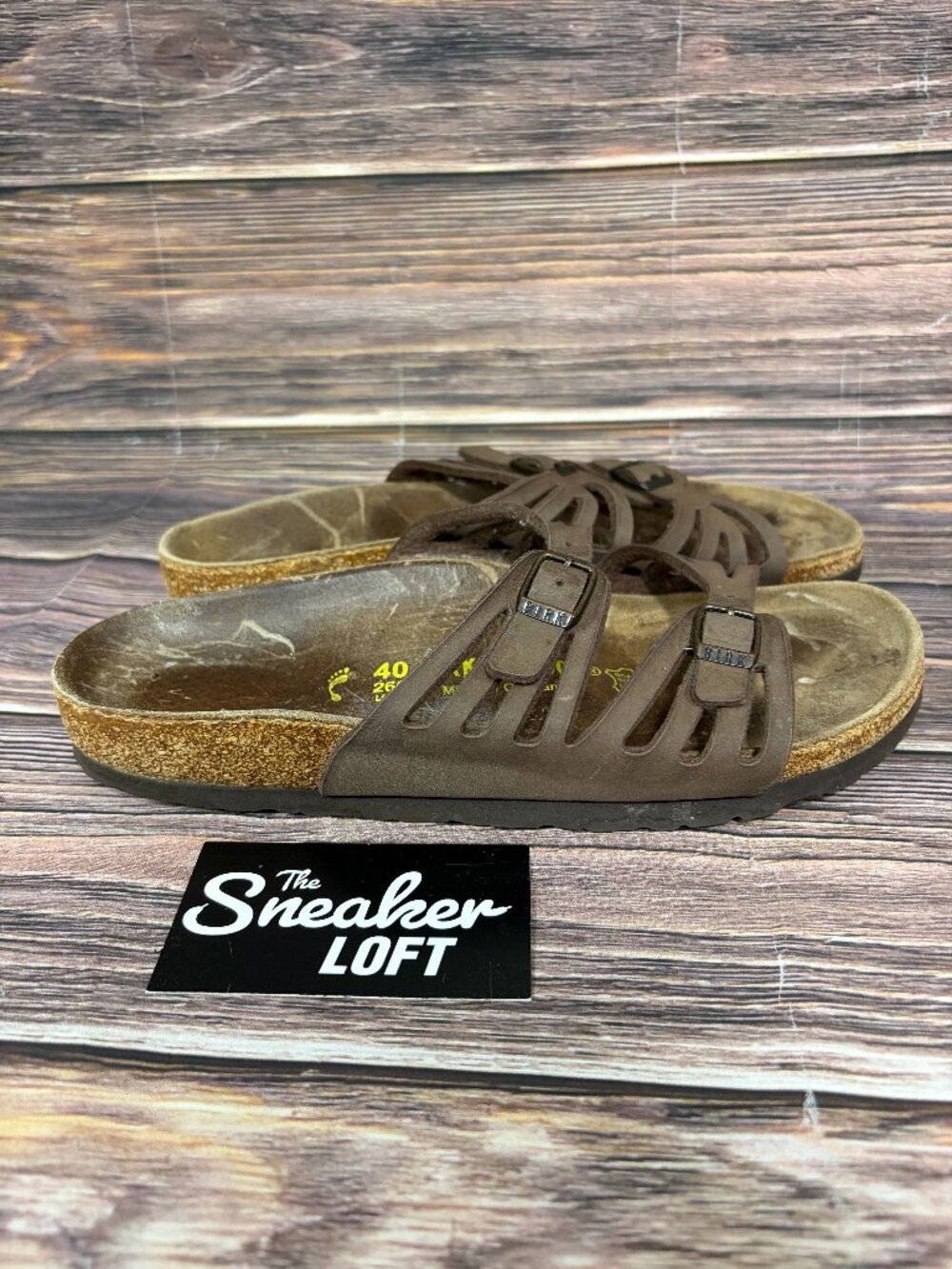 Birkenstock Granada Women's Brown Leather Strap Slide Sandals Size 9
